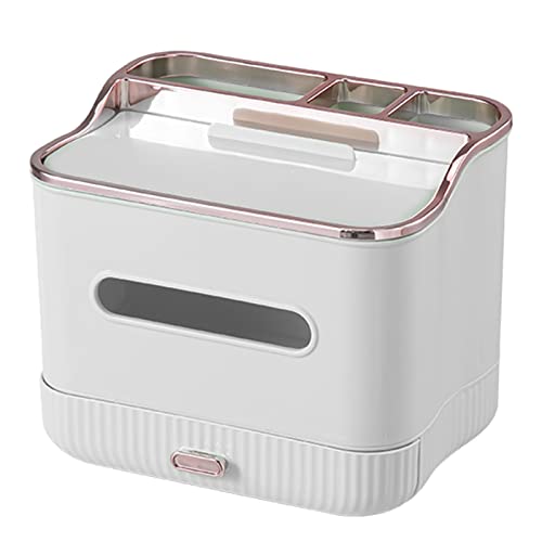 VALINK Multifunktionale Taschentuchbox, Schreibtisch-Organizer, Fernbedienungshalter, Kosmetik-Aufbewahrungsbox aus Polypropylen (PP), blau, Schlitz, Rechteckig von Valink