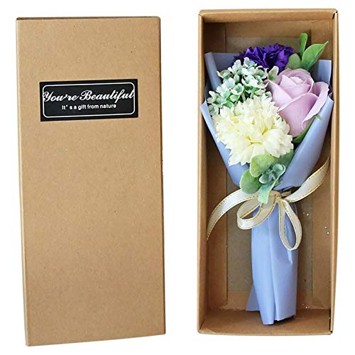 Valink Seifen-Blumenstrauß-Box, handgefertigt, künstliche Seife, Blumenstrauß, Geschenk-Box für Heimdekoration von Valink