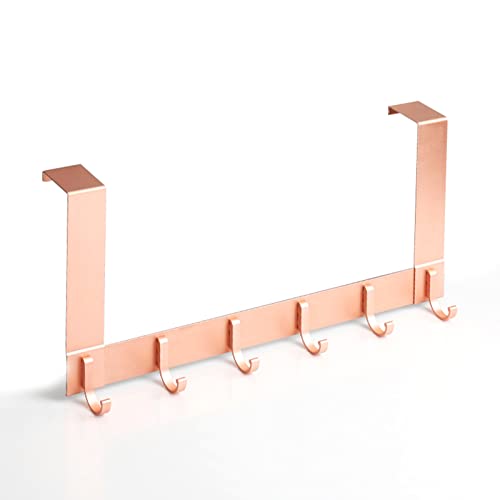 Valink Türhaken, Handtuchhalter, Türgarderobe mit 6 Aluminium-Kleiderhaken für 35–45 mm dicke Türen, Roségold von Valink