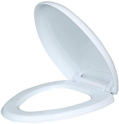 VALINK ABS dicker Toilettendeckel, langsam schließender Toilettensitz-Deckelbezug, weiß, oval, Ersatz-Badezimmer-Toilettensitz mit Befestigungsscharnieren an der Unterseite von Valink