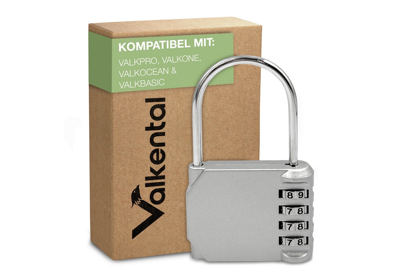 Valkental Vorhängeschloss QuickLock, verriegelt Fahrradtasche an Gepäckträger von Valkental