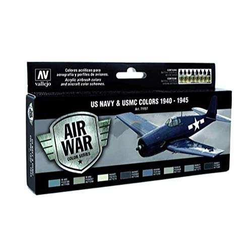 Vallejo 71157 Farbset, USA Flugzeuge WWII, 8x17 ml, 17 ml (8er Pack) von Vallejo