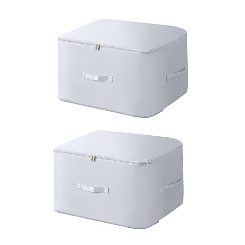 Valleycomfy 2 Pack Platzsparender Komprimierender Organizer, 2025 Neuest Komprimierender Beutel, Groß Selbstkomprimierende Bewegliche Organizertaschen for Duvets, Clothes, Blankets (Grau, L) von Valleycomfy