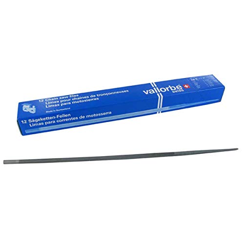 VALLORBE Rundfeile für Sägeketten Durchmesser: 4,8 mm, L: 20 cm. 12 Stück von Vallorbe
