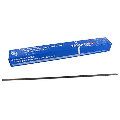 VALLORBE Rundfeile für Sägeketten Durchmesser: 4 mm, L: 20 cm. 12 Stück von Vallorbe