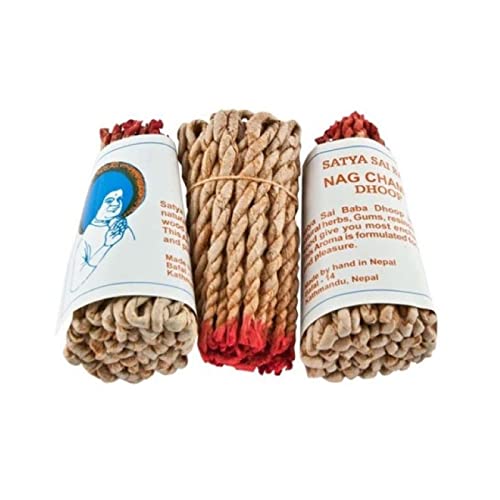 3 Packungen Räucherstäbchen Nepali, Seil, Nag Champa, Satya Sai Baba, 100 % natürlich, Soga, Duft, handwerklicher Geruch, 120-140 Stäbchen von Valmoni Sport