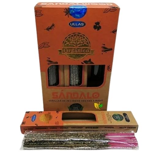 Valmoni Sport 3 Boxen mit Bio-Räucherstäbchen, handgefertigt, 25 g x 3, hergestellt in Indien, Harz und ätherischen Ölen, 100 % natürlich, Sandelholz von Valmoni Sport