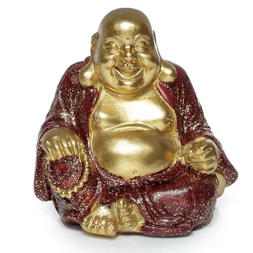 Valmoni Sport Chinesische Buddha-Figur mit Glitzer, Glücksbringer, Dekoration (Rot) von Valmoni Sport