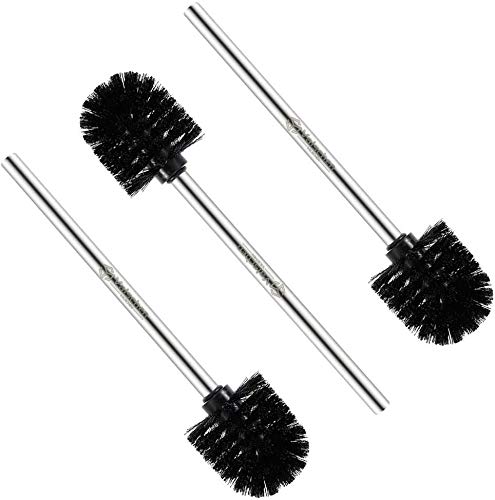 Valschen 3 Stück WC-Bürste Toilettenbürste Klobürsten Ersatz-Bürste aus Edelstahl, 7,5 x 35 x 7,5 cm, Schwarz Valschen 3 Stück WC-Bürste Toilettenbürste Klobürsten Ersatz-Bürste aus Edelstahl, 7,5 x 35 x 7,5 cm, Schwarz von Valschen