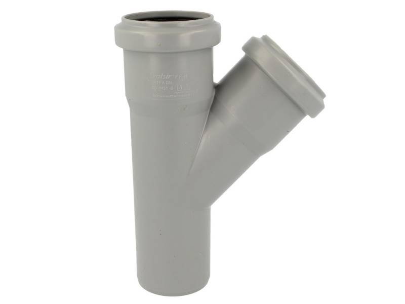 Valsir Ablaufrohr HT Abzweig einfach, mit 2 Steckmuffen - verschiedene Größen, Ø 110/110 mm 45° von Valsir