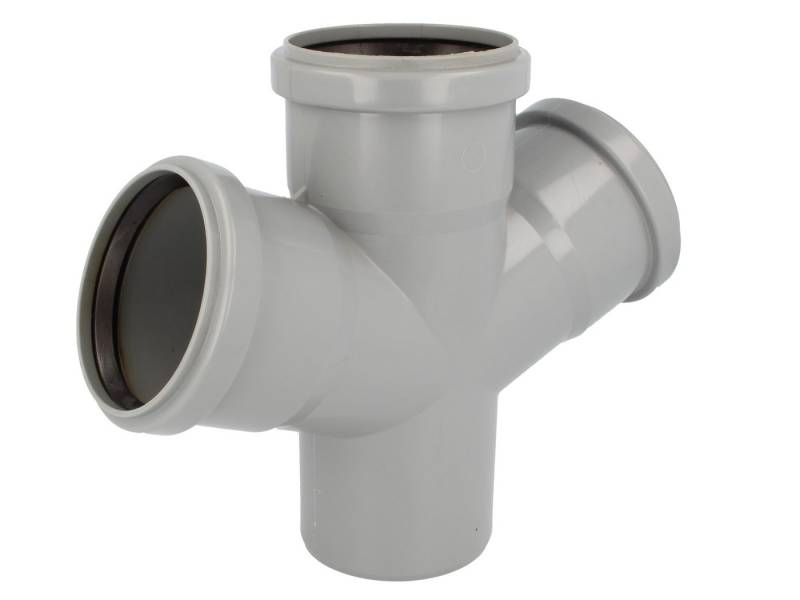 Valsir Ablaufrohr HT mit 3-fach Steckmuffe - verschiedene Größen, Ø 110/50/50 mm x 67° von Valsir