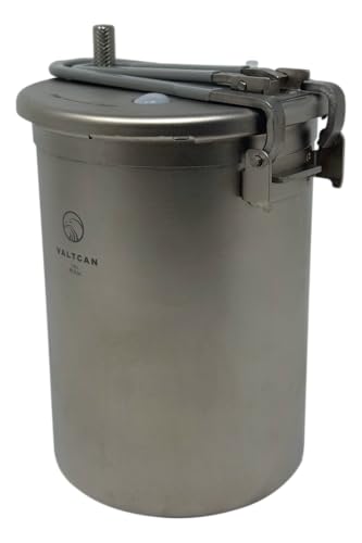 Valtcan 1800 ml Titan-Druck-Reiskochtopf mit verschließbarem Deckel, leichtes Camping- und Rucksack-Kochgeschirr, Bento-Lunchbox aus reinem Titan, schnelle, einfache Reis- und Eintopf-Mahlzeiten von Valtcan