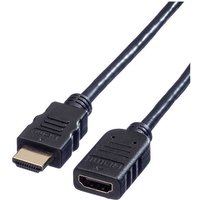 Value HDMI Verlängerungskabel HDMI-A Stecker, HDMI-A Buchse 1.00m Schwarz 11.99.5574 Geschirmt HDMI von Value