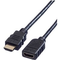 Value HDMI Verlängerungskabel HDMI-A Stecker, HDMI-A Buchse 3.00m Schwarz 11.99.5576 Geschirmt HDMI von Value