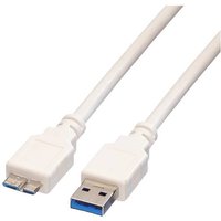 Value USB-Kabel USB 3.2 Gen1 (USB 3.0 / USB 3.1 Gen1) USB-A Stecker, USB-Micro-B 3.0 Stecker 0.80m W von Value