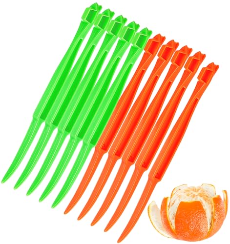 10er Set Orangenschäler, Orange Peeler Zitrus-Schälwerkzeug mit Griff und Klinge Leichtes Acryl-Material Spülmaschinenfest für Obst Gemüse und Küchenbedarf Platzsparend von ValueBargain