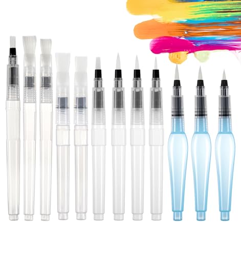12er Set Wassertankpinsel, Wasserpinsel Wiederbefüllbare Aquarellpinsel mit Nylonborsten, Drehverschlusstechnik zur Flusskontrolle & Wasserdichter Kunststoffkörper für Präzise Maltechniken 12er Set Wassertankpinsel, Wasserpinsel Wiederbefüllbare Aquarellpinsel mit Nylonborsten, Drehverschlusstechnik zur Flusskontrolle & Wasserdichter Kunststoffkörper für Präzise Maltechniken von ValueBargain