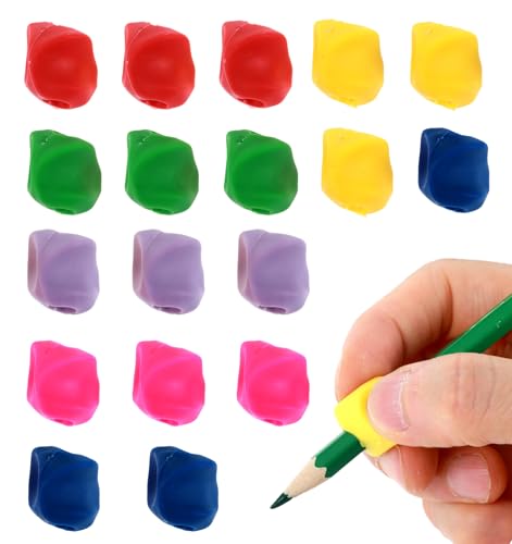 ValueBargain 18er Set Stift Halten Lernen Kinder, Schreibhilfe Kinder Ergonomische Schreibhilfe aus TPE, 6 Farben für Stifthaltung Hilfe Bleistift Griffe Handgelenkentlastung und Haltungskorrektur von ValueBargain