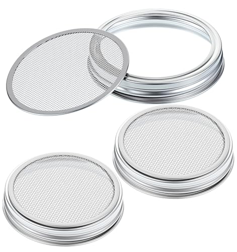 3 Stück Sprossengläser, Sprossenglas Deckel 86mm Durchmesser mit Edelstahl-Deckel & Kressesieb, Keimglas für Sprossen & Kresse, Kompatibel mit Einmachgläsern von ValueBargain