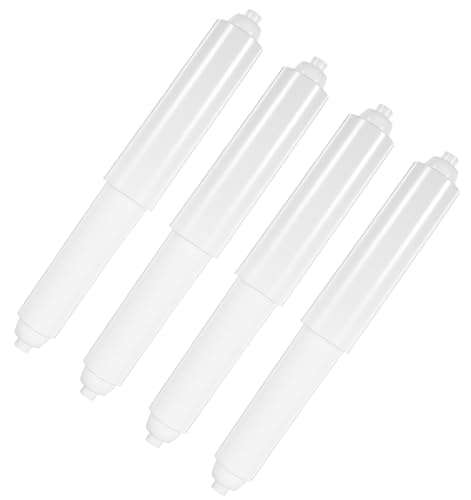 4 Stück Toilettenrollenhalter, Toilet Paper Holder Federbelasteter aus Kunststoff mit Ersatzrollenfunktion Einfache Montage & Stabile Halterung (Weiß) von ValueBargain