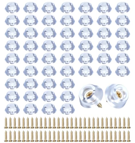 60 Stück Schneidebrett Füße, Gummifüße Schraubbar 17mm x 6.5mm rutschfeste Gummifüße mit Schrauben, Runde Untersetzer für Küchengeräte & Möbel, Transparent von ValueBargain