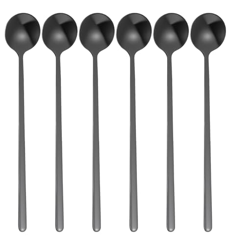 6er Set Espresso Löffel Schwarz, Espresso Löffel Klein Hochwertiger Lebensmittel-Edelstahl – Matt Schwarz mit Ergonomischem Griffdesign für Café/Restaurant/Haushalt von ValueBargain