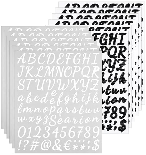 12 Blätter Buchstaben Zum Aufkleben, Klebe Buchstaben Selbstklebende, Wetterfeste Vinyl Aufkleber für Briefkasten, Tür & Schilder, DIY Scrapbooking (6 Schwarz + 6 Weiß) von ValueBargain