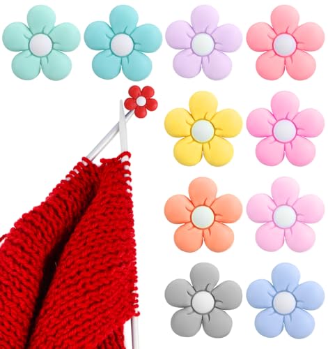 Stricknadelspitzenschutz, Stricknadel-Stopper mit niedlichem Blumen-Design für Garnnadeln, sichere und verhedderungsfreie Organisation, Anti-Verhaken, Aufbewahrung und Reisen (mehrfarbig) von ValueBargain