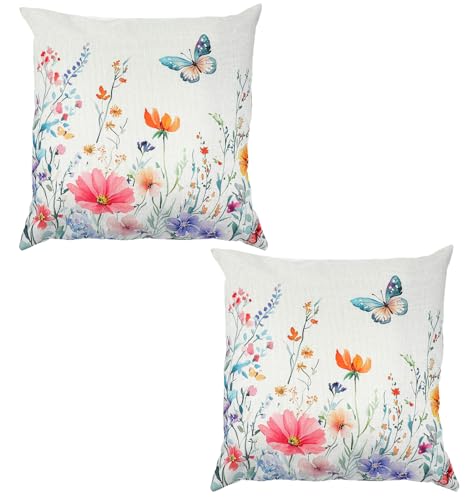 ValueBargain 2er Set Kissenbezug Blumen, Kissenhüllen 45x45, Outdoor-Fester Polyester mit Reißverschluss für Sofa Bett Garten Geschenkidee ValueBargain 2er Set Kissenbezug Blumen, Kissenhüllen 45x45, Outdoor-Fester Polyester mit Reißverschluss für Sofa Bett Garten Geschenkidee von ValueBargain