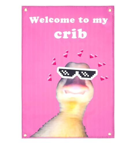 ValueBargain Welcome to My Crib Flagge, 60 x 90 cm, lustiger Wandteppich, Schlafzimmer-Wandkunst für Familienwohnheim und Wohnzimmer, 4 Messingschnallenlöcher von ValueBargain