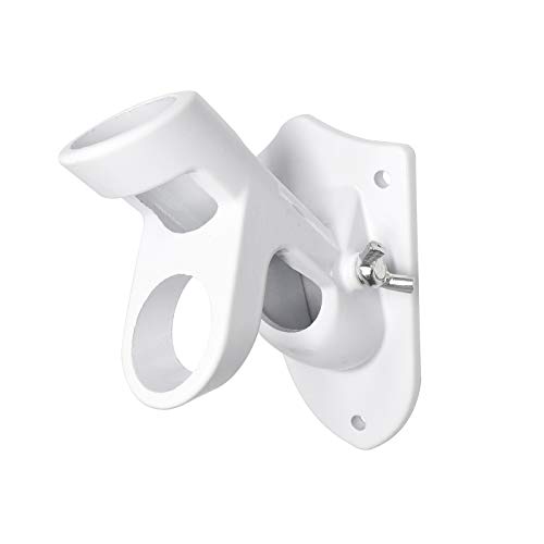 ValueHall Fahnenmasthalter Aluminiumlegierung Fahnenhalter Montage Wandhalterung Fahnenmast Windsack Halterung mit 2 Positionen für 1"Innendurchmesser Fahnenmasten V1A08 (Weiß) von ValueHall