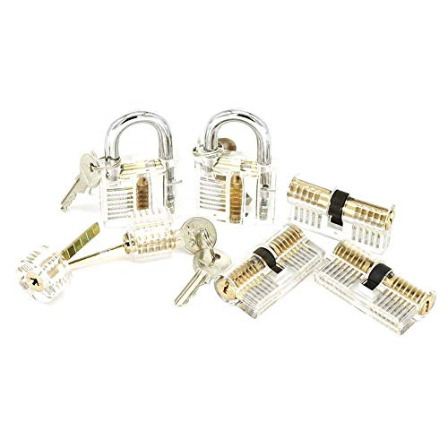 ValueHall Lockpicking Übungsschloss Set mit 7 Transparentem Trainingsschlössern Schloss für Anfänger und Profisrleicht V7030-1 von ValueHall