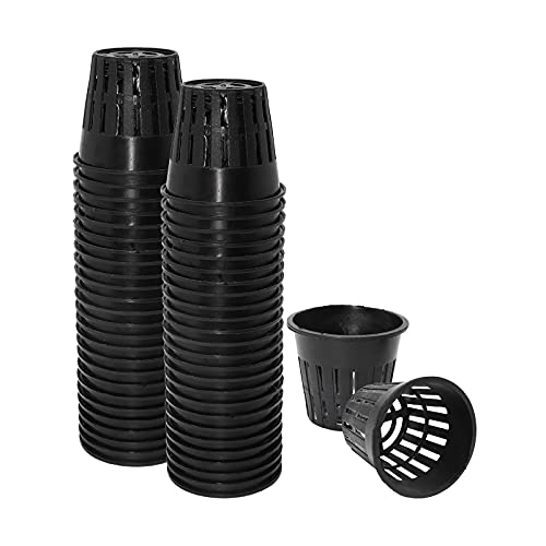 ValueHall Netzbecher 50 Stück 2 Zoll Kunststoff Hydrokultur Netztöpfe Wasserkultur Pflanzkorb Netzbecher mit Schlitzen Garden Net Cup Töpfe Eimer Korb für Hydrokultur V7E02 von ValueHall