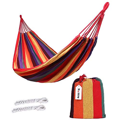 ValueHall Outdoor-weicher Baumwolle Stoff brasilianische Hängematte doppelte Breite 2 Person Reisen Camping Hängematte V7010-1 (Orange) von ValueHall