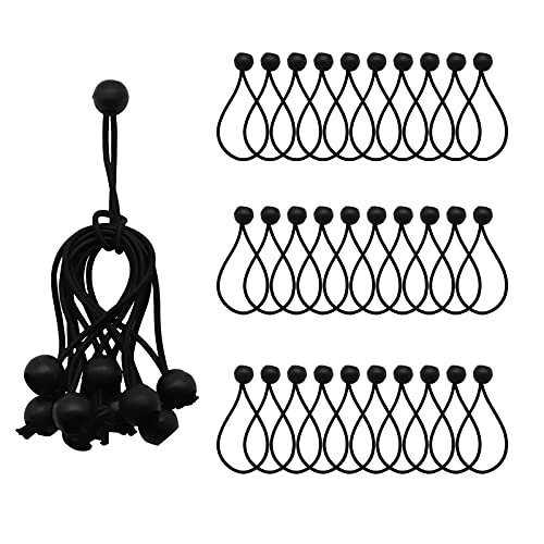 ValueHall Planenspanner 30 Stück Spanngummi mit Kugel 13.5cm Gummispanner Ball Bungee Cord Expanderschlingen für Camping Tarp Cargo Zelt Überdachungen Wände Kabelorganisation Vorhänge V3C03, Schwarz von ValueHall