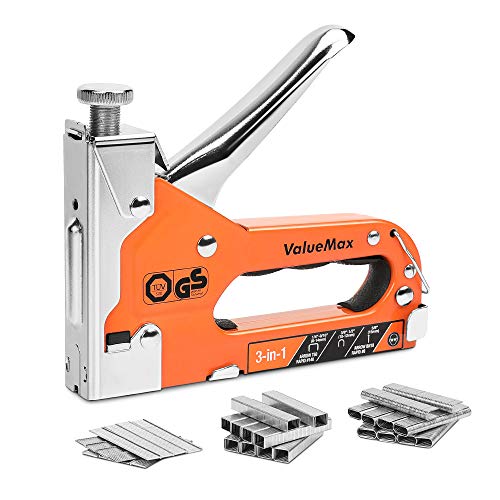 ValueMax 3-in-1 Handtacker Set mit 3000 Klammern -TÜV GS geprüft- Profi Tacker für Holz, Typ 140/28/8 leistungsstarker Tackerpistole mit einstellbarer Schusskraft für Dekoration, Möbel von ValueMax