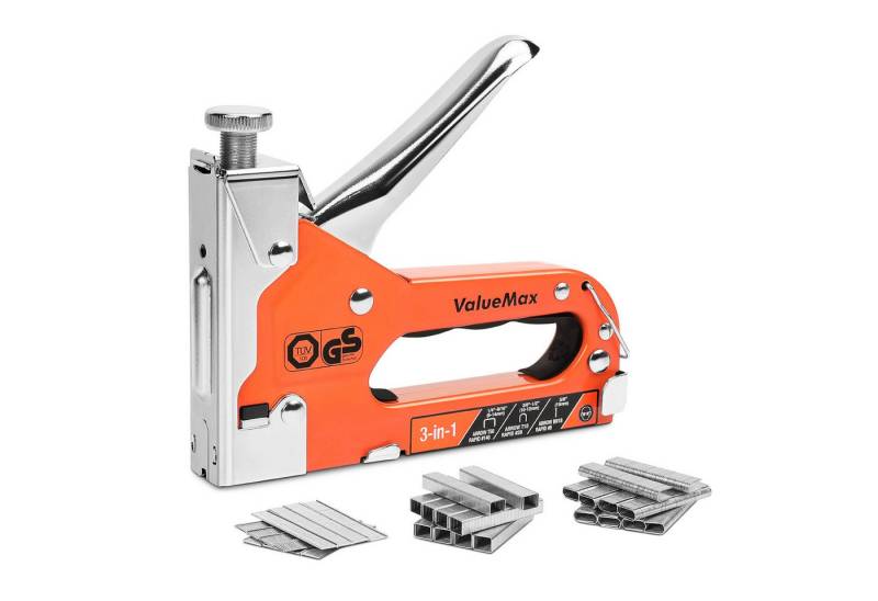 ValueMax Handtacker Set, 3-in-1 Werkzeugtacker mit 3000 Klammern, Typ 140/28/8 leistungsstarker Tackerpistole von ValueMax