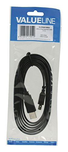 Valueline VLCP60015B20 USB 2.0 flaches Verlängerungskabel (A-Stecker auf A-Kupplung, 2m) von Valueline