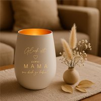 Windlicht Weiß/Gold - Glück Ist Eine Mama Wie Dich Zu Haben, Persönliches Glaswindlicht, Geschenkidee Zum Muttertag von Vamari