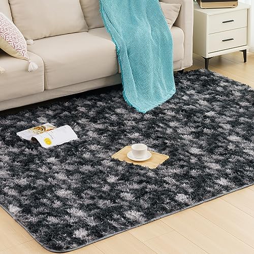 Vamcheer Hochflor Flauschiger Wohnzimmer Teppiche - Langflor Einfarbig Weich Schlafzimmer WaschbarerTeppich, Shaggy Carpet für Fußbodenheizung Geeignet, Plüsch Wohnzimmerteppich 120X170 von Vamcheer