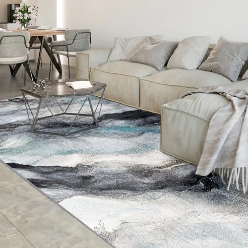Vamcheer Teppich Gegend Kurzflor Moderner - Weich rutschfest Waschbar Wohnzimmer Teppiche Flauschiger, Schlafzimmer Teppich der Abstraktion,für Eingangsbereich Arbeitszimmer,Blau 200x300 Vamcheer Teppich Gegend Kurzflor Moderner - Weich rutschfest Waschbar Wohnzimmer Teppiche Flauschiger, Schlafzimmer Teppich der Abstraktion,für Eingangsbereich Arbeitszimmer,Blau 200x300 von Vamcheer
