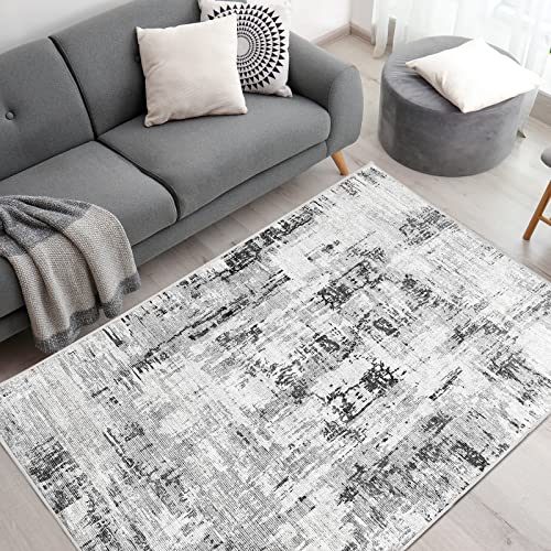 Vamcheer Teppich Wohnzimmer Kurzflor Moderner - Schlafzimmer Teppich Flauschiger,Waschbar Boho Teppich,Teppiche Groß für Arbeitszimmer, Büro,Super Weich, Anti-Rutsch,120x170 cm Beige/Grau von Vamcheer