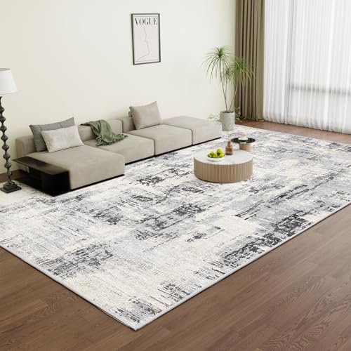 Vamcheer Teppich Wohnzimmer Kurzflor Moderner - Schlafzimmer Teppich Flauschiger,Waschbar Teppich,Teppiche Groß für Arbeitszimmer, Büro,Super Weich, Anti-Rutsch,200x300 cm Grau von Vamcheer