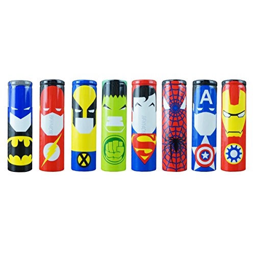 VampCase PVC Schrumpfschlauch Wraps Heat Shrink Tubes Sleeves für 18650 Akku Superheroes - 16pcs - 2pcs of each von VampCase