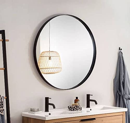 Van Heck New Country runder Spiegel 90cm Schwarz von Van Heck