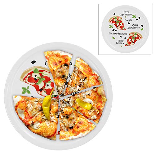 Van Well 2-er Set italienische Pizzateller groß ø 30,5cm Margherita – Porzellan XL Teller für Pizza & Pasta– Mikrowellen geeignet, spülmaschinenfest, stapelbar – Gastronomie- und zu Hause Geschirr von Van Well