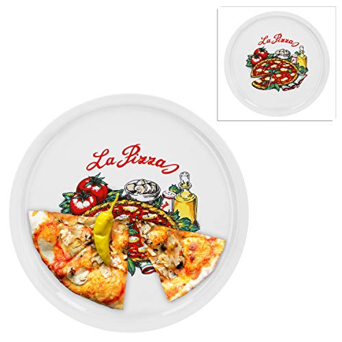 van Well 2-er Set italienische Pizzateller groß ø 30,5cm Napoli – Porzellan XL Teller für Pizza & Pasta – Mikrowellen geeignet, spülmaschinenfest, gut stapelbar – Gastronomie- und zu Hause Geschirr von Van Well