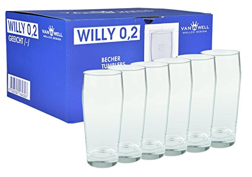 Van Well Willibecher 0,2l 6er Set - Premium Biergläser 0,2 Liter - Robustes Bierglas, Spülmaschinengeeignet, Geeicht - Pint Gläser in Gastronomiequalität - Trinkglas 200 ml für Gastronmie und Zuhause Van Well Willibecher 0,2l 6er Set - Premium Biergläser 0,2 Liter - Robustes Bierglas, Spülmaschinengeeignet, Geeicht - Pint Gläser in Gastronomiequalität - Trinkglas 200 ml für Gastronmie und Zuhause von Van Well