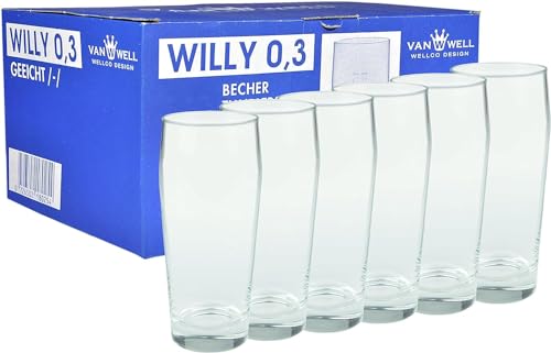 Van Well Willibecher 0,3l 6er Set - Premium Biergläser 0,3 Liter - Robustes Bierglas, Spülmaschinengeeignet, Geeicht - Pint Gläser in Gastronomiequalität - Trinkglas 300 ml für Gastronmie und Zuhause Van Well Willibecher 0,3l 6er Set - Premium Biergläser 0,3 Liter - Robustes Bierglas, Spülmaschinengeeignet, Geeicht - Pint Gläser in Gastronomiequalität - Trinkglas 300 ml für Gastronmie und Zuhause von Van Well