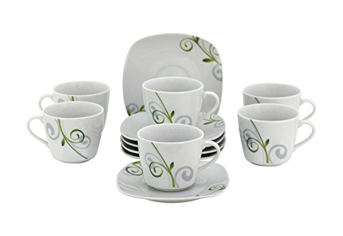 6er Set Espressotasse 11cl mit Espressountertasse 12,3cm Mirage von Van Well